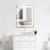 28x36 Inch LED Lighted Bathroom Mirror with 3 Colors Light, Wall Mounted Bathroom Vanity Mirror with Touch Button, Anti-Fog Dimmable Makeup Mirror (Ho