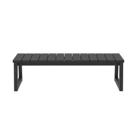 Modern Solid Wood Slat-Top Outdoor Coffee Table ‚Äì Black Wash