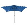 Parasol with LEDs and Steel Pole Azure Blue 6.6'x9.8'
