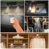 3Pcs LED Night Light Cordless Battery-Powered Closet Lamp Dimmable w/ Remote Stick-on