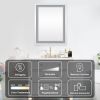 28x36 Inch LED Lighted Bathroom Mirror with 3 Colors Light, Wall Mounted Bathroom Vanity Mirror with Touch Button, Anti-Fog Dimmable Makeup Mirror (Ho