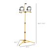 10,000 Lumen Dual Head LED Work Lights with Stand, Weather Resistant Daylight with Telescoping Adjustable Tripod Stand, Rotating Lamps