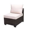Outdoor Garden Patio Furniture 7-Piece PE Rattan Wicker Cushioned Sofa Sets and Coffee Table, patio furniture set;outdoor couch;outdoor couch patio fu