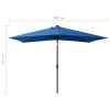 Parasol with LEDs and Steel Pole Azure Blue 6.6'x9.8'