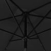 Parasol with LEDs and Steel Pole Black 6.6'x9.8'