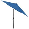 Parasol with LEDs and Steel Pole Azure Blue 6.6'x9.8'