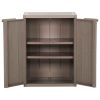 Garden Storage Cabinet Brown 25.6"x17.7"x34.6" PP Wood Look