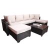 Outdoor Garden Patio Furniture 7-Piece PE Rattan Wicker Cushioned Sofa Sets and Coffee Table, patio furniture set;outdoor couch;outdoor couch patio fu