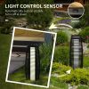 Outsunny Solar Floor Lamp, Outdoor Rattan Garden Lantern Pathway Light & Decorative Driveway Lighting with Auto On/Off LED Lights for Porch, Yard, Law