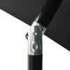 Parasol with LEDs and Steel Pole Black 6.6'x9.8'
