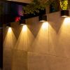 2-Pack RGBCW Waterproof Solar-Powered Outdoor Landscape Lights Wall Lamp