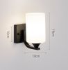 Black Wall Sconces Matte White Glass Shade, Indoor LED Wall Mount Lamp for Bedroom Farmhouse Bedside Wall Lamps, American Modern Style