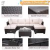 Outdoor Garden Patio Furniture 7-Piece PE Rattan Wicker Cushioned Sofa Sets and Coffee Table, patio furniture set;outdoor couch;outdoor couch patio fu