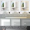 28x36 Inch LED Lighted Bathroom Mirror with 3 Colors Light, Wall Mounted Bathroom Vanity Mirror with Touch Button, Anti-Fog Dimmable Makeup Mirror (Ho