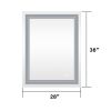 28x36 Inch LED Lighted Bathroom Mirror with 3 Colors Light, Wall Mounted Bathroom Vanity Mirror with Touch Button, Anti-Fog Dimmable Makeup Mirror (Ho