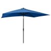 Parasol with LEDs and Steel Pole Azure Blue 6.6'x9.8'