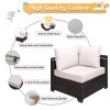 Outdoor Garden Patio Furniture 7-Piece PE Rattan Wicker Cushioned Sofa Sets and Coffee Table, patio furniture set;outdoor couch;outdoor couch patio fu