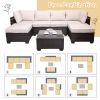 Outdoor Garden Patio Furniture 7-Piece PE Rattan Wicker Cushioned Sofa Sets and Coffee Table, patio furniture set;outdoor couch;outdoor couch patio fu
