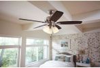 52" Indoor LED Brushed Nickel Ceiling Fan with Lighting Kit, Down Rod, Reversible Blades and Reversible Motor