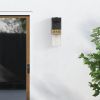 1-Light Black and Gold not Motion Sensing LED Outdoor Hardwired Wall Lantern Sconce with No Bulbs Included