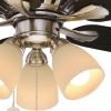 52" Indoor LED Brushed Nickel Ceiling Fan with Lighting Kit, Down Rod, Reversible Blades and Reversible Motor
