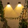 2-Pack RGBCW Waterproof Solar-Powered Outdoor Landscape Lights Wall Lamp