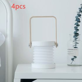 Foldable Touch Dimmable Reading LED Night Light Portable Lantern Lamp USB Rechargeable For Home Decor (Power: 0.5 watts, Light Color: White 4pcs)