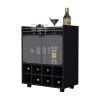 Minneapolis Bar Cart with Integrated 8-Bottle Rack, Glass Encased Cabinet and Aluminum Bar Top, White